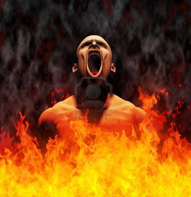 L’enfer de feu éternel 9028220-rendu-d-image-d-un-homme-criant-dans-les-flammes-de-l-enfer